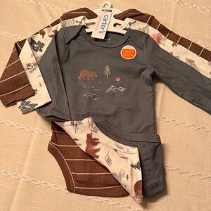 NWT Carter's Forest Friends Bodysuit Trio
